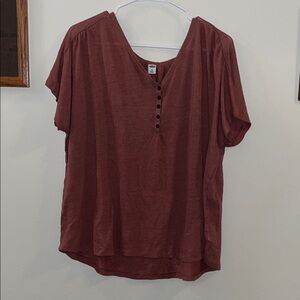 Old Navy Orange Short Sleeve Polo Blouse Relaxed Fit